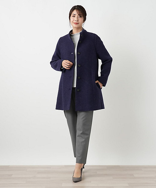 スタンドカラーショートコート【Leilian WHITE LABEL