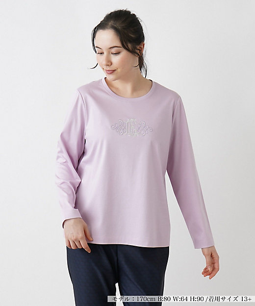 ロゴ刺繍カットソー | Leilian plus house (Women/大きいサイズ