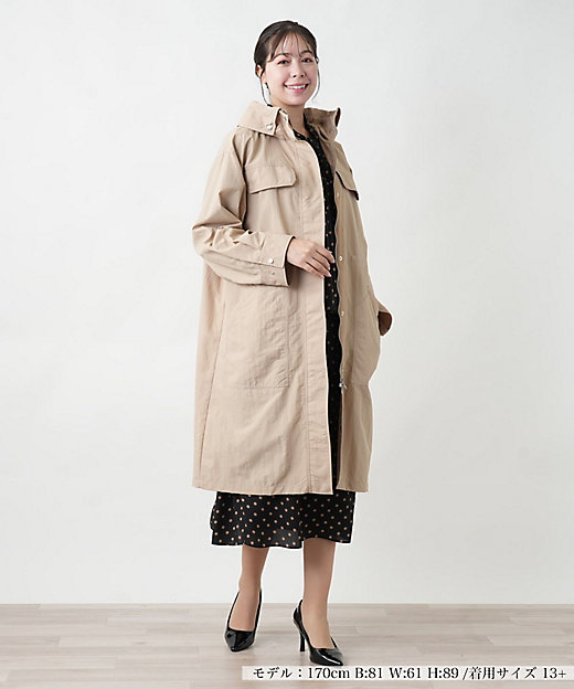 フード付きロングコート | Leilian plus house (Women/大きいサイズ