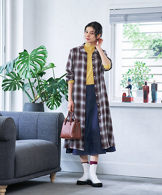 洗える チェックシャツワンピース【CoC by CARA O CRUZ