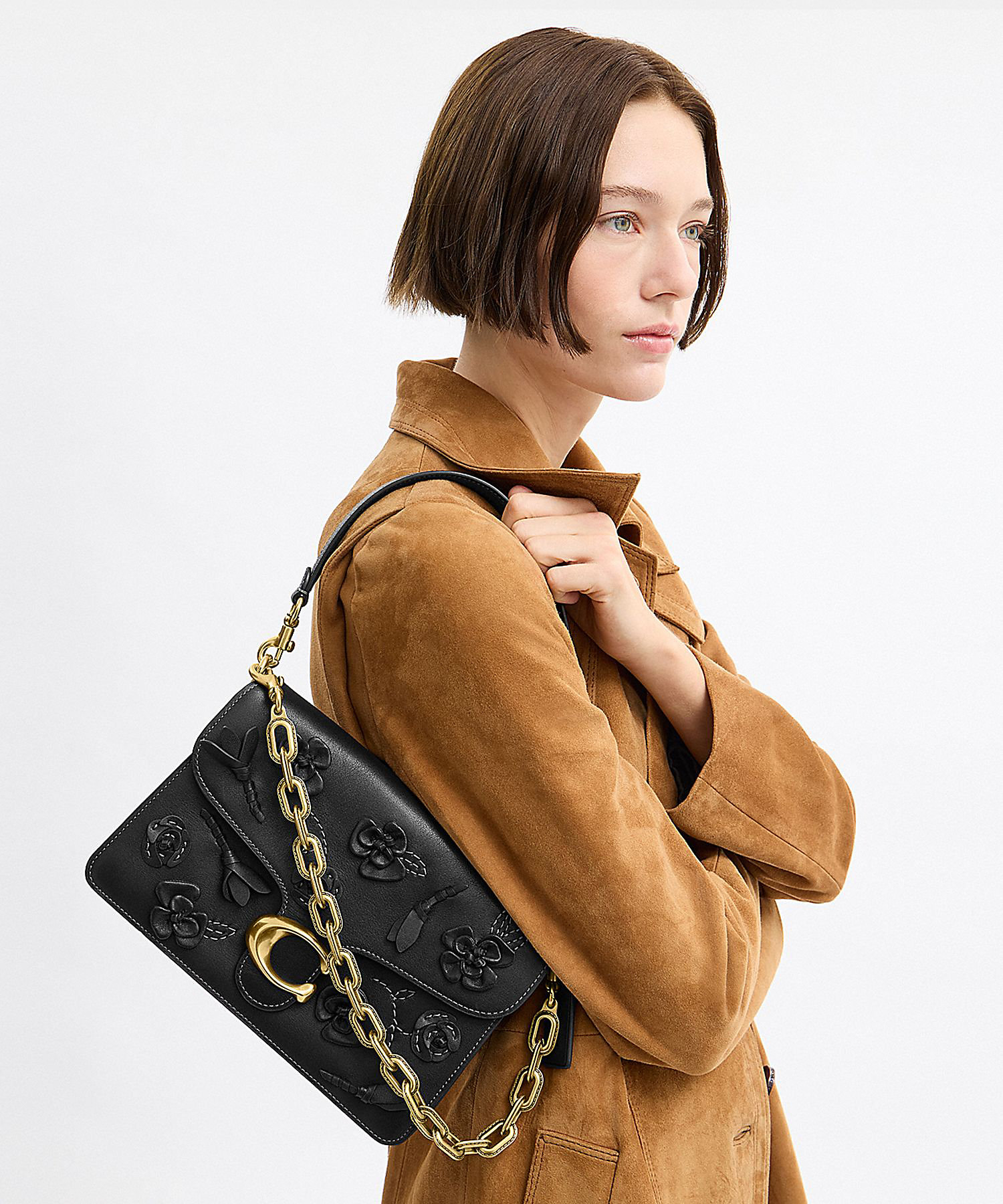 チェーン タビー ショルダー バッグ・フローラル エンベリッシュメント