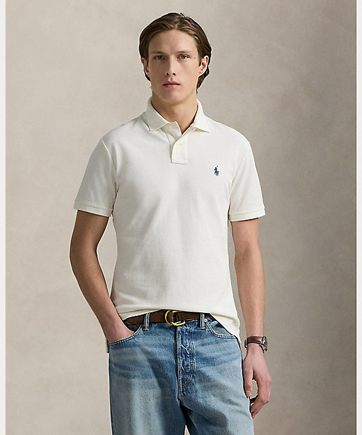 カスタム スリム フィット メッシュ ポロシャツ