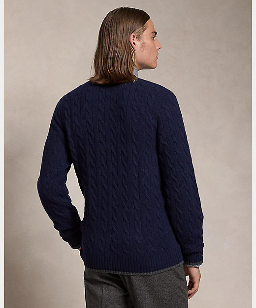 ケーブルニット ウールカシミヤ カーディガン