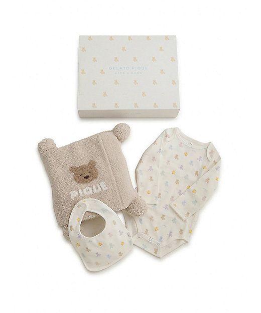 BABYベアブランケット＆ボディースーツ＆スタイ3点セット ギフト