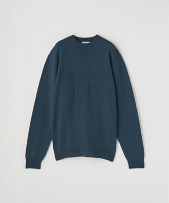 JSロゴインターシャ クルーネック長袖ニットプルオーバー 7G