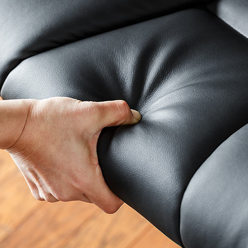 オットマン 固定脚仕様 キャスターなし PUレザー ブラック リラックス