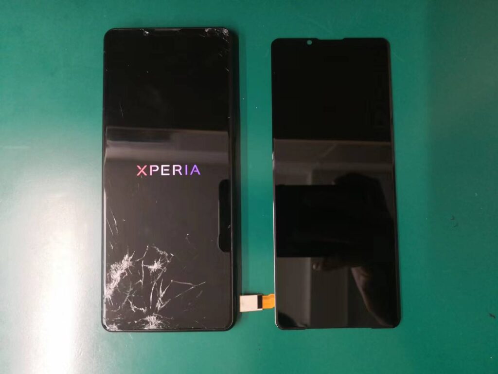 Xperia 5 III ファイブ マークスリ】ガラスひび割れ 液晶漏れ破損 操作