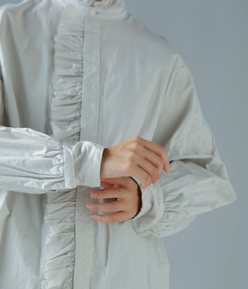 TOUJOURS トゥジュー コットン トリプル ヤーン ツイル シャツ “Band