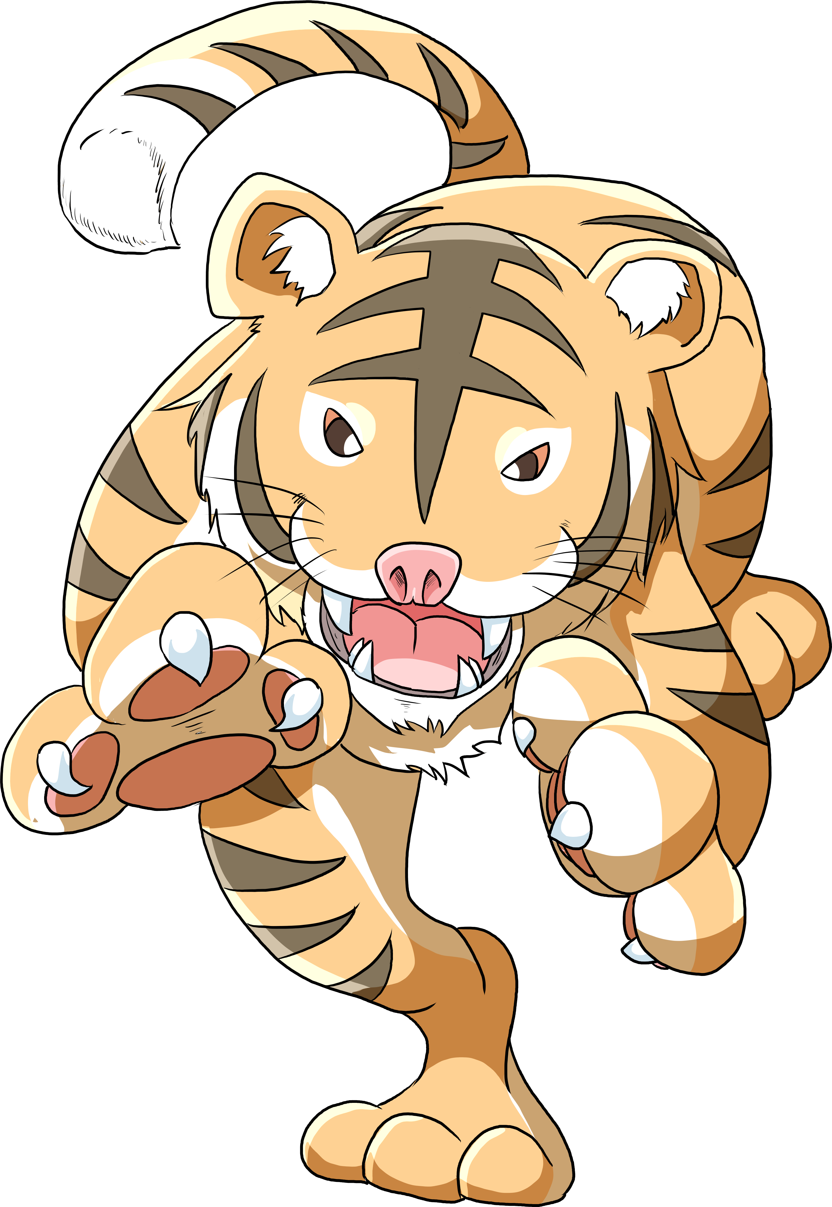 飛び掛かってくる虎のイラスト - いらすと本舗