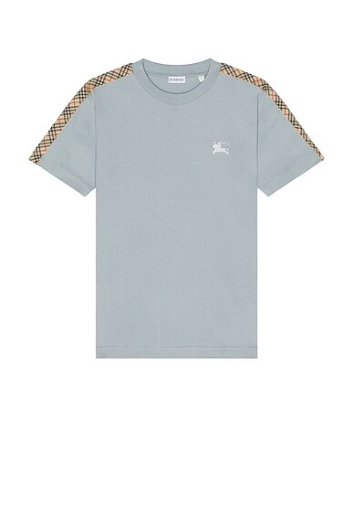 Burberry Slim Fit Tape Check T-Shirt in Gale | FWRD