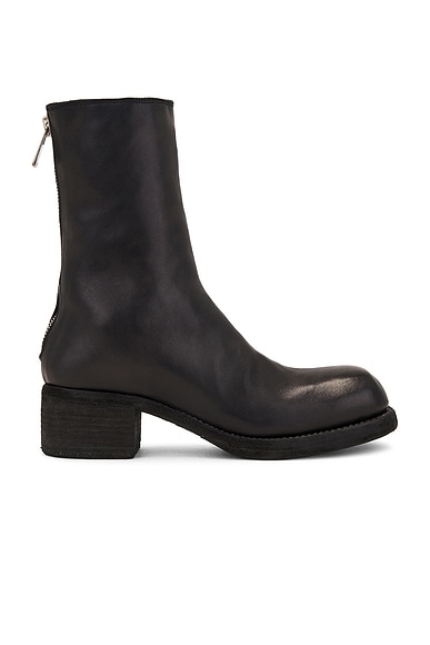 Guidi 9088 Square Toe Back-Zip Boot in Black | FWRD