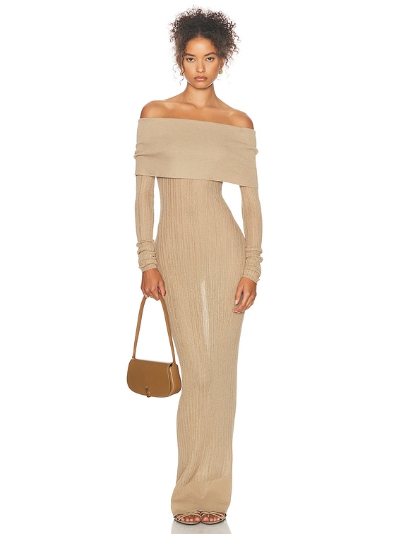 Helsa Justin Maxi Dress in Beige | FWRD