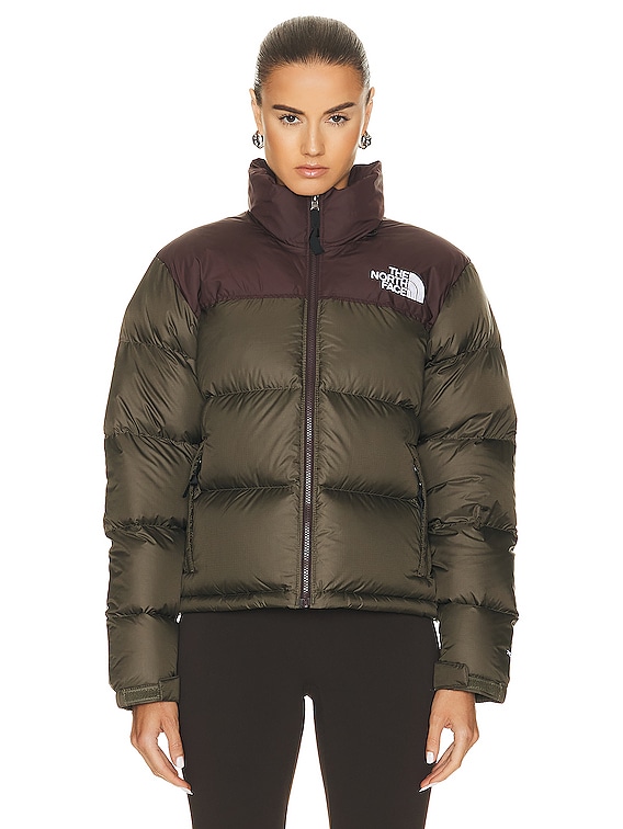 The North Face 1996 Retro Nuptse Jacket in New Taupe Green & Coal