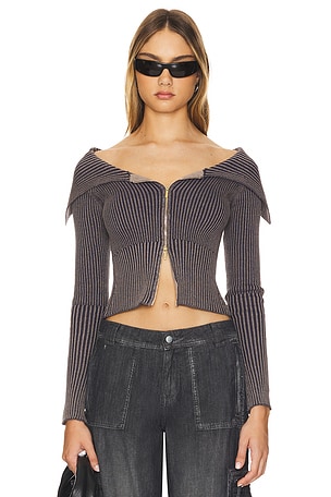 Jaded London Plated Popper Tribeca Sweater in Grey | REVOLVE