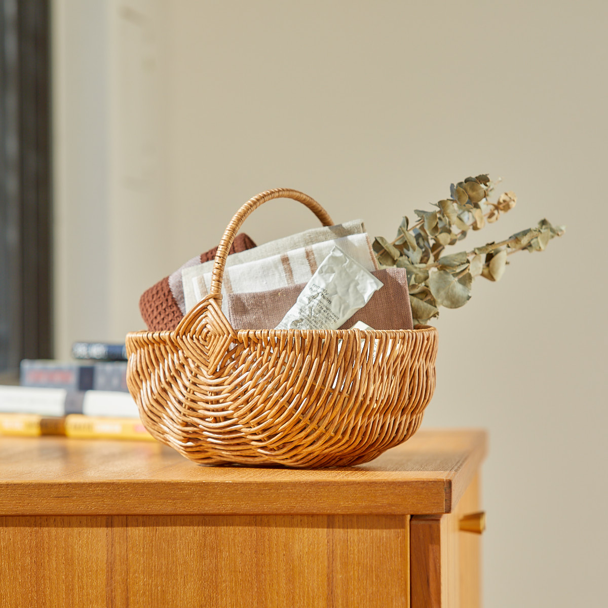 PE柳ワンハンドルバスケット 楕円 | itomani（いとまに）｜日常の「暇