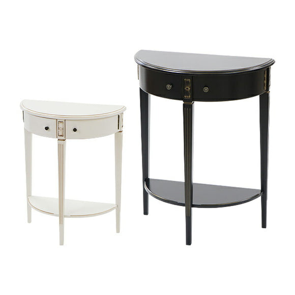 ロココ調 コンソールテーブル ハーフムーン 半円 選べるカラー 約W60