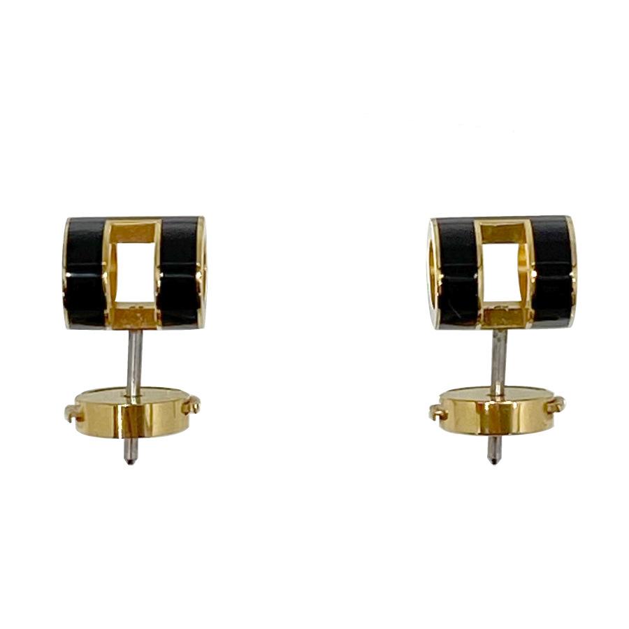 HERMES（エルメス） ポップ アッシュ H ピアス ゴールド ブラック