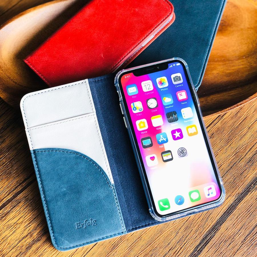 iPhone 蓋ピタ＆画面割れ防止 X XS 本革 ケース 手帳型 スマホケース