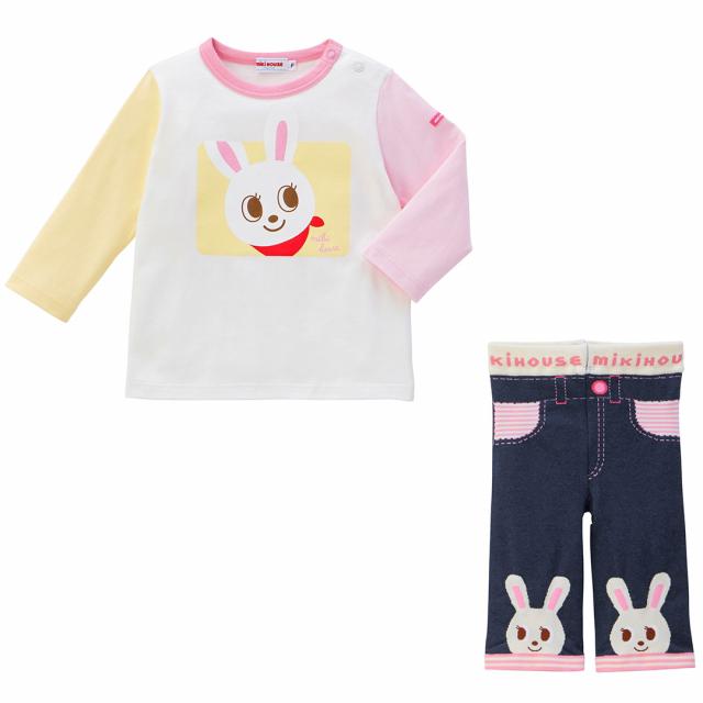 MIKI HOUSE（ミキハウス） 長袖Tシャツセット(ピンク:うさこ) (70-80cm