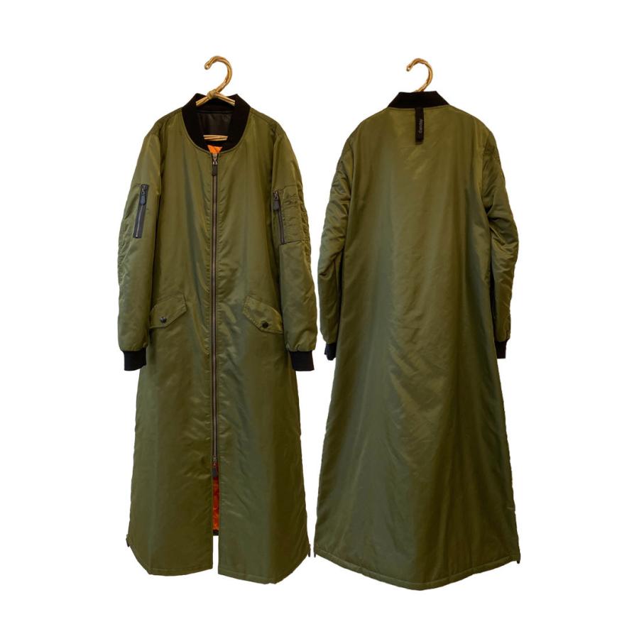 ロングMAー1 渋カーキ メンズライク レディースファッション