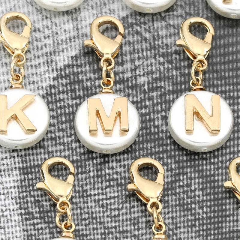 イニシャル パーツ チャーム バッグチャーム ストラップ