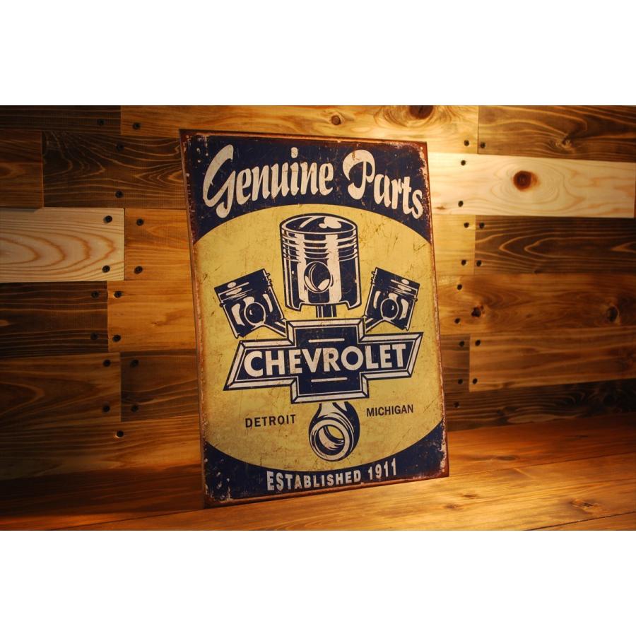 アメリカンブリキ看板 ティンサイン シボレー ピストン 315x405mm MADE