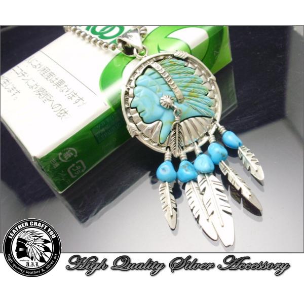 インディアンジュエリー ペンダントトップ シルバー925×ターコイズ