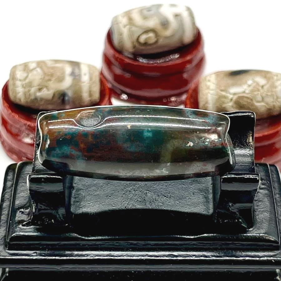 本物 九眼天珠 朱砂 s744 古代チベット護符 天眼石 老天珠 ジービーズ