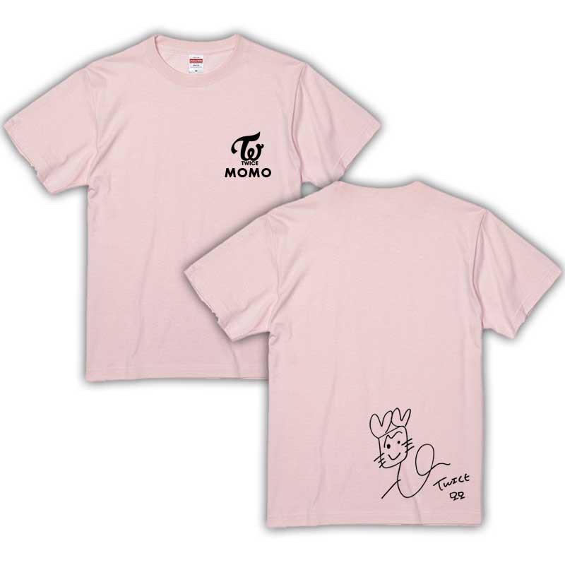 モモ TWICE トゥワイス カラー Tシャツ ベビーピンク 男女兼用 綿100