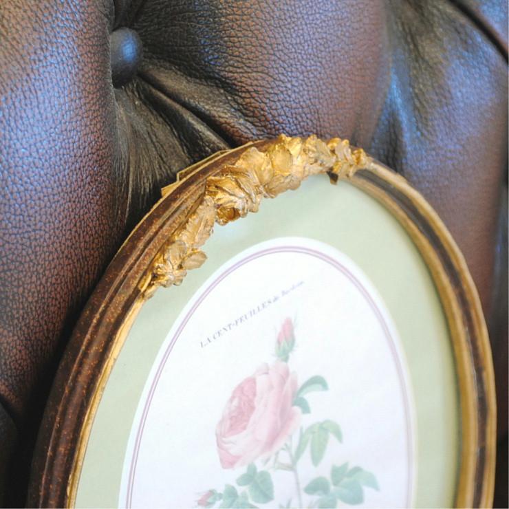 ルドゥーテ 薔薇の額絵 壁掛け 額縁 可愛い アンティーク風 バラ額