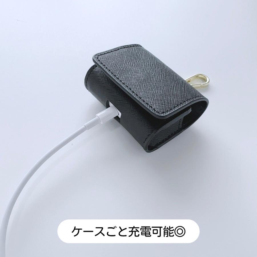 AirPods AirPodsPro レザーケース 本革 レザー ブラック イヤホン
