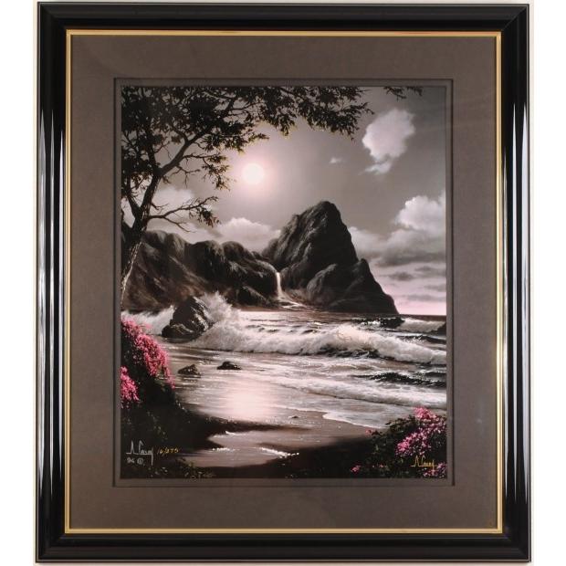 ハワイ 海 絵画 風景画 版画 アンソニー・キャセイ 「エボニームーン