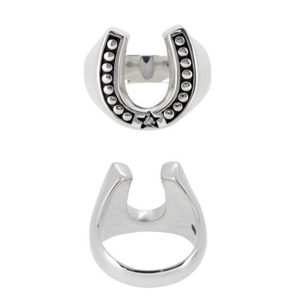 シルバーリング メンズ 馬蹄 ホースシュー 星 スター 11-19号 オシャレ