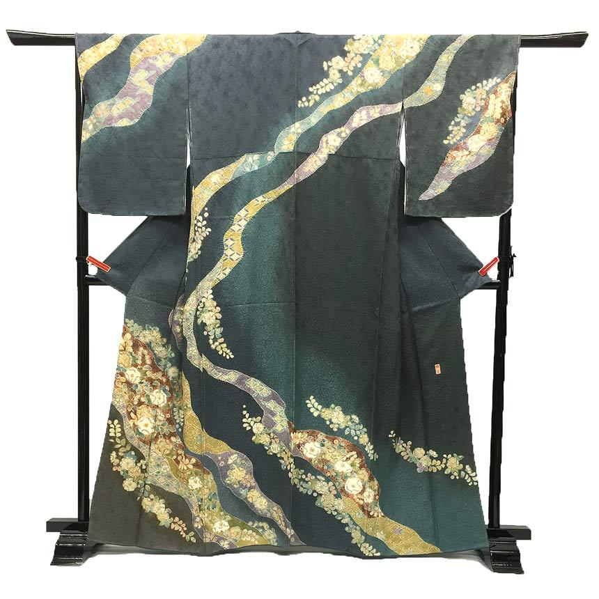 セール 京やB054 正絹 訪問着 付け下げ 附下 絹100％ 作家物 落款有り