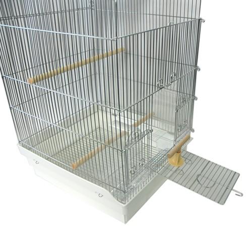 HOEI 小鳥かご ケージ HOEI 35手のり ステンレス 底カラー ホワイト