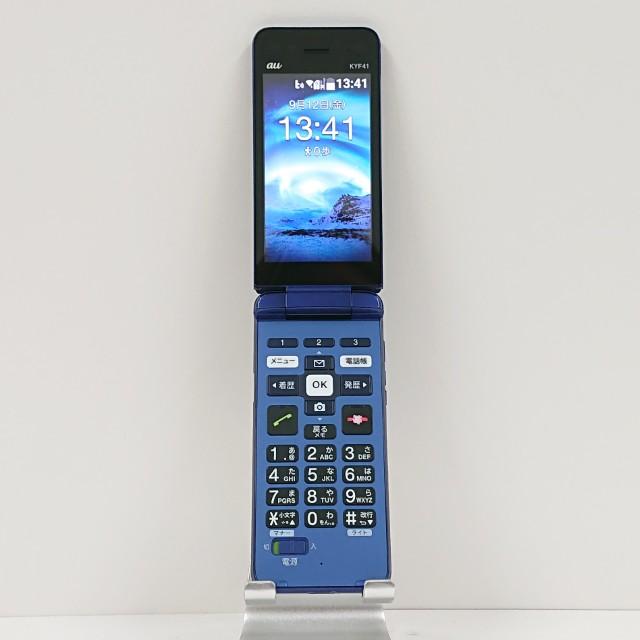 かんたんケータイ KYF41 au ロイヤルブルー 送料無料 即決 本体 c14477