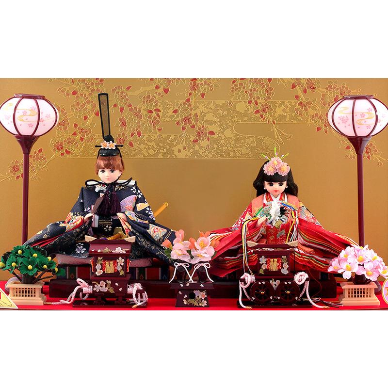 久月 雛人形 リカちゃん ひな人形 ケース飾り 親王飾り シリアル入