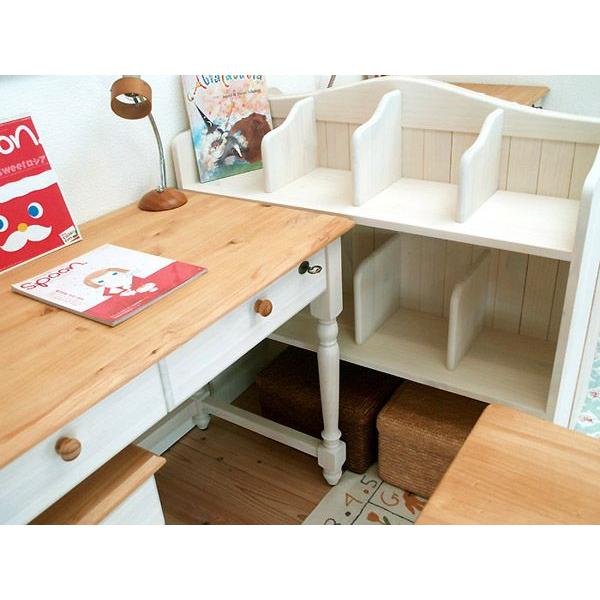 フレンチカントリー学習机 2人用 ツインデスク 白い机 兄弟姉妹で
