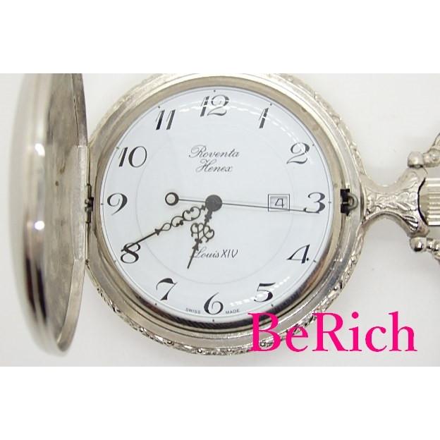 ロベンタ へネックス Roventa Henex 懐中時計 Louis XIV デイト 白