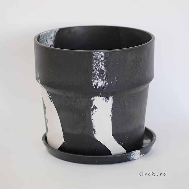 プラ鉢 マーブルカラー18受皿付 プラスチック おしゃれ カラフル