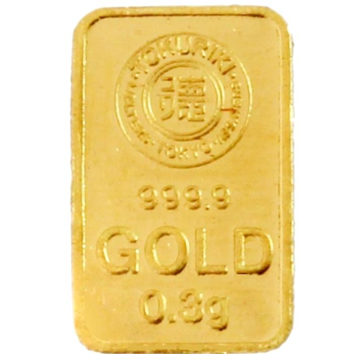 純金 インゴット 24金 徳力本店 0.3g K24 TOKURIKI INGOT 公式国際