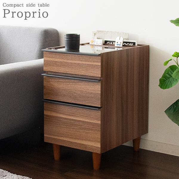 ディスプレイ収納付き ガラス天板 サイドチェスト ベッド サイド