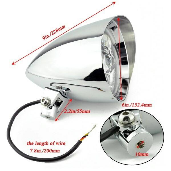 LEDヘッドライト ブレット 砲弾型 ハーレー ソフテイル ダイナ