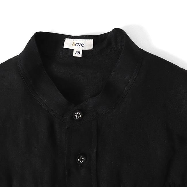 Scye（サイ） 半袖 リネン ピンタックブラウス 1222-31017 リネン