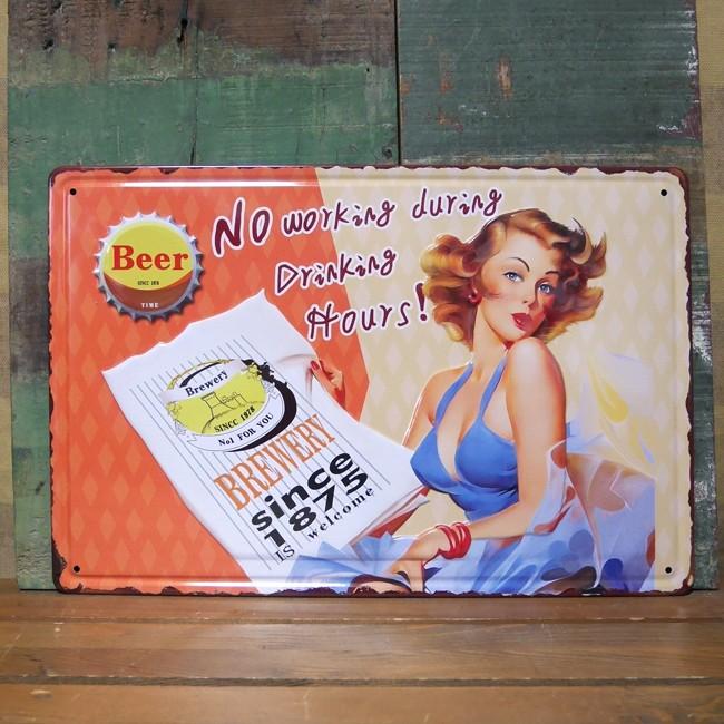 アンティーク メタルプレート SINCE 1875 ブリキ看板 インテリア