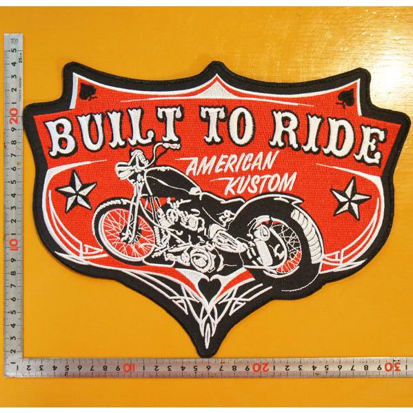 大きな刺繍アイロンワッペン アップリケ パッチ【モーターサイクル