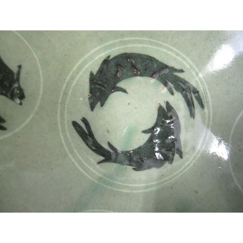 高麗青磁 象嵌魚文鉢 茶碗 李朝 陶磁器 韓国 朝鮮 茶道具 美品 茶道