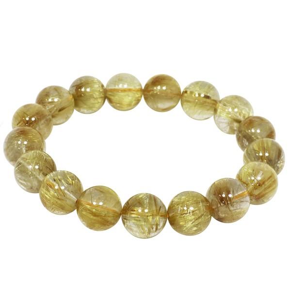 金針ルチルクォーツ ブレスレット 最高級 11A 11.8mm 18cm 天然石