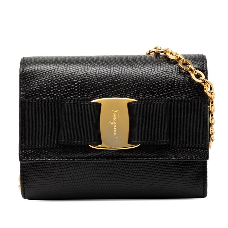 サルヴァトーレフェラガモ ヴァラリボン チェーン ショルダーバッグ