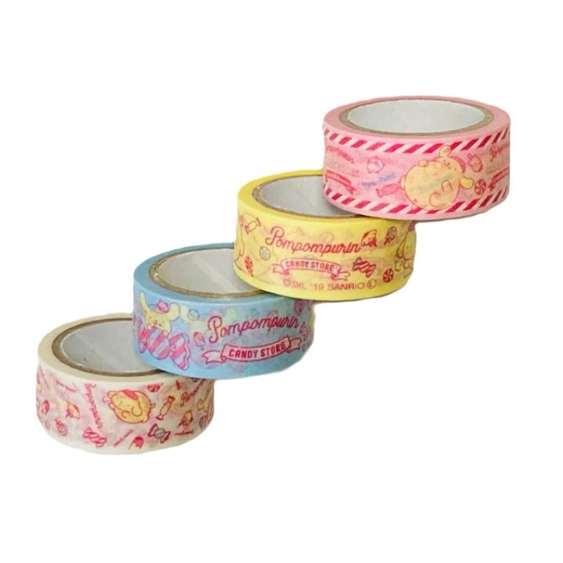 ポムポムプリン マスキングテープ 4個セット 幅1.5cm 長さ5m 柄違い4個